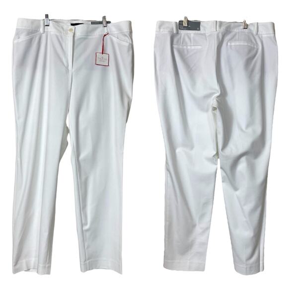 Talbots NEW Hampshire Ankle Pants Straight Leg White Stretch Women's Size 16 - Picture 8 of 8